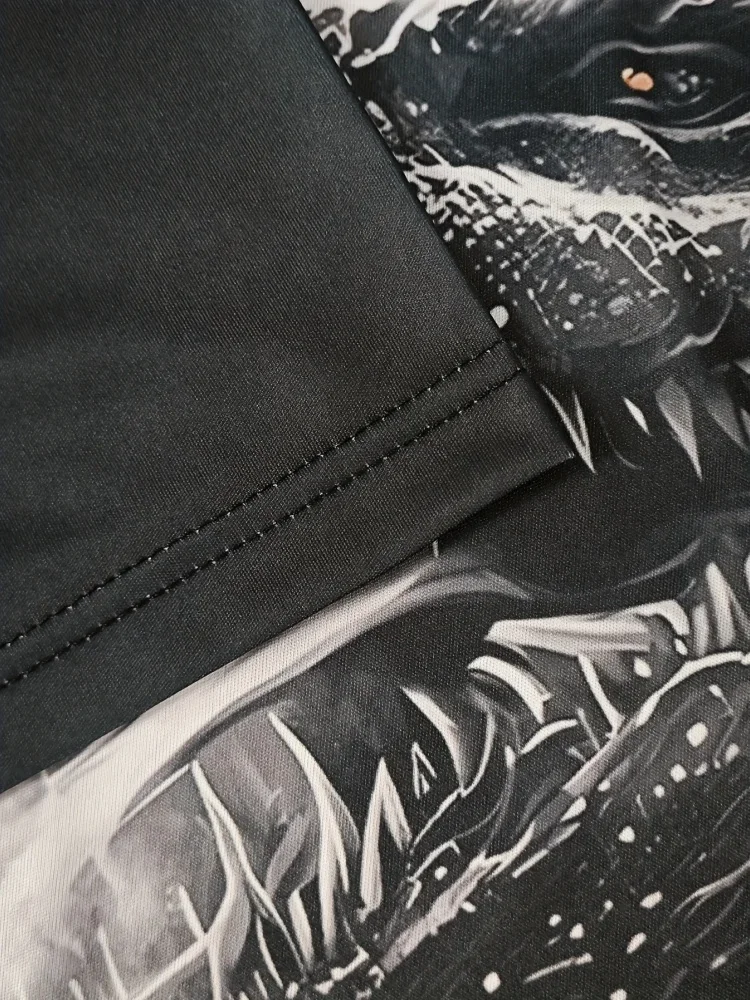 الرجال ثلاثية الأبعاد التنين تي شيرت مطبوع الصيف الشارع عادية طاقم الرقبة ملابس قصيرة الأكمام المحملة القمم موضة Harajuku المتضخم تي شيرت #4