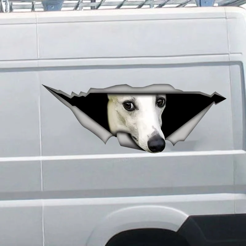 

Creative Car Sticker White Whippet 3D Pet Dog Accessories Vinyl Car Styling Cover Scratches