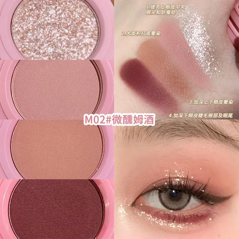 Paleta de rubor resaltador mate 4 en 1, colorete nacarado, gusano de seda brillante, sombra de ojos, brillo de brillo, contorno facial, paleta de maquillaje en polvo