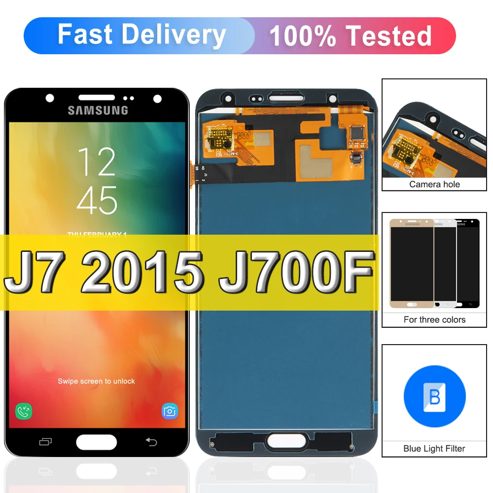 

J7 Display For Samsung Galaxy J7 2015 J700 LCD Display Touch Screen Digitizer Assembly For Samsung J700F J700M J700H Screen