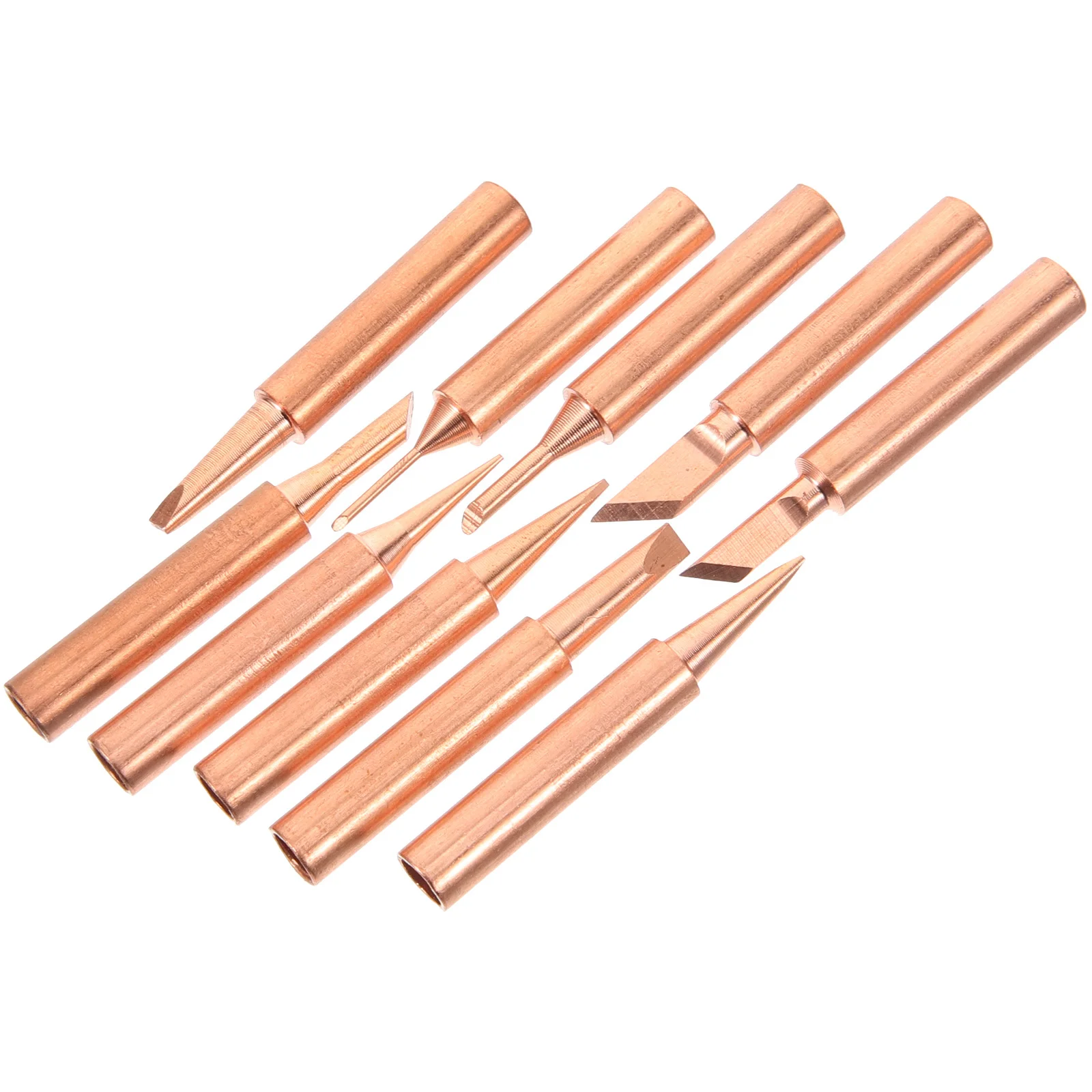 10Pcs Soldering Iron Tips Copper Material Lightweight Portable Replacement Welding Tips for Electronics Soldering Tool