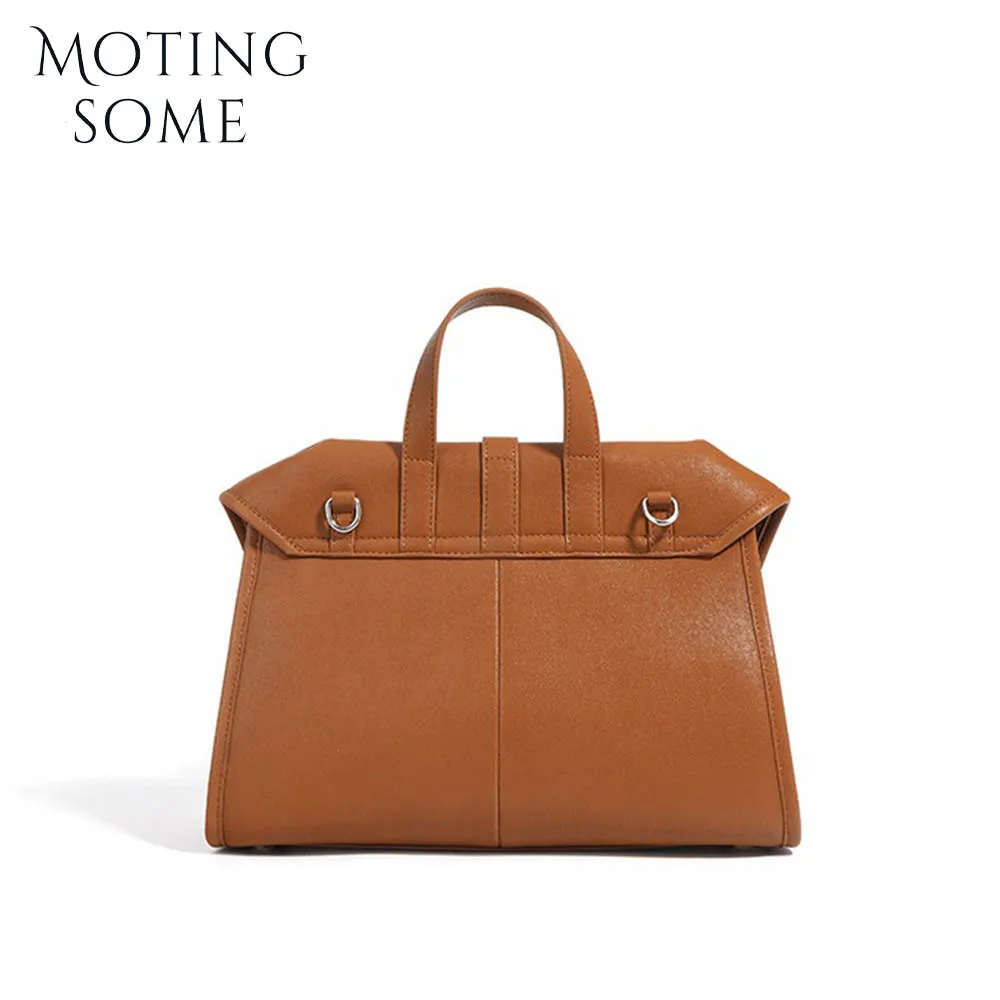 Motingsome Retro Messenger Bags Frist Layer Cowhide Roomy Shoulder Bags Vacation Lady Satchel Crossbody Handbag Pouch 2024 New