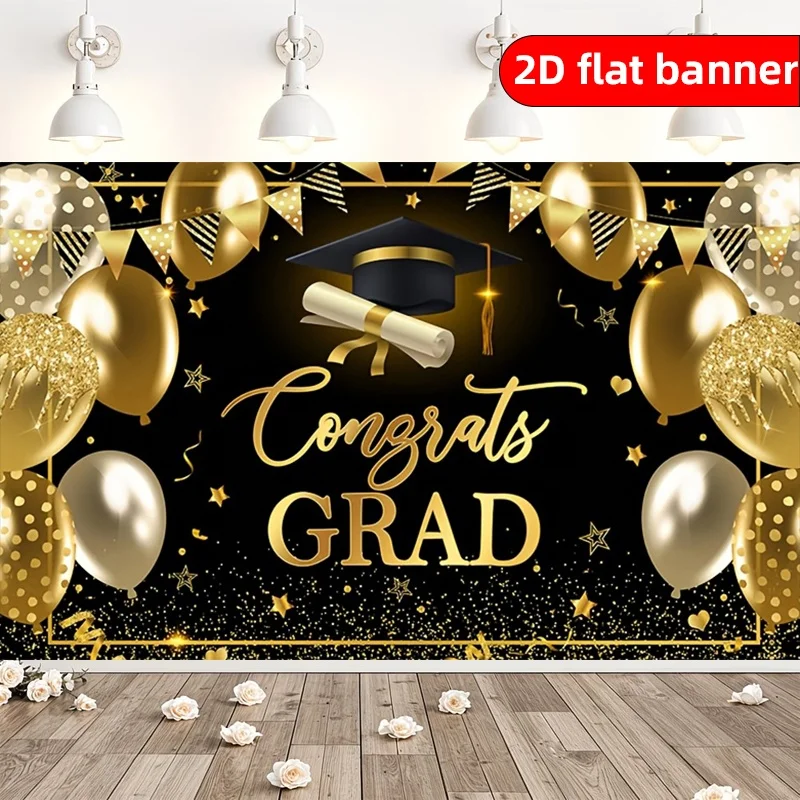 1 Stück Dekorationsbanner für Abschlussfeiern, geeignet als Hintergrundstoff für Abschlussfeiern