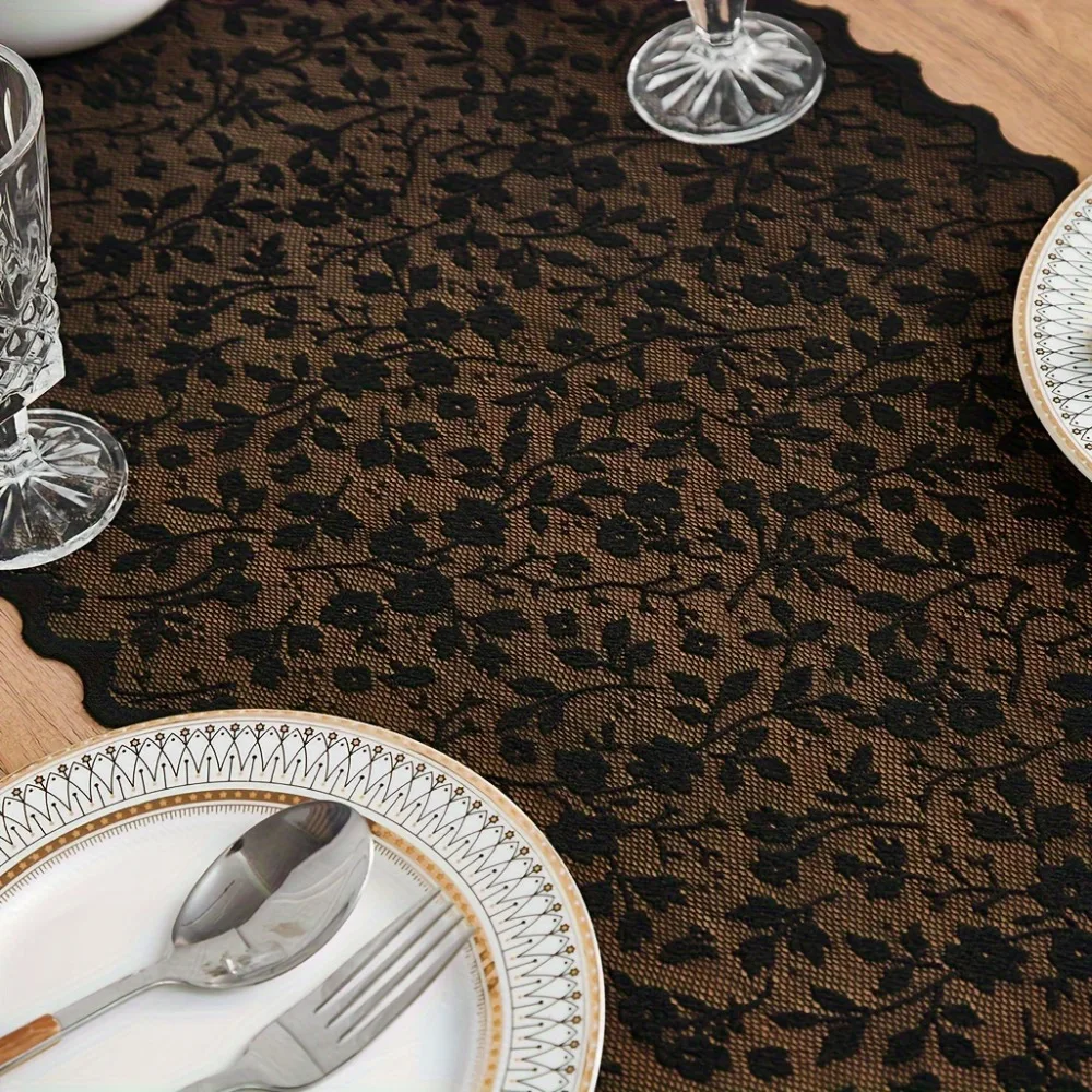 

Nordic French Lace Table Runner With Tassel Rectangular Wedding Dining Tables Cover Decorative Tablecloth Party
