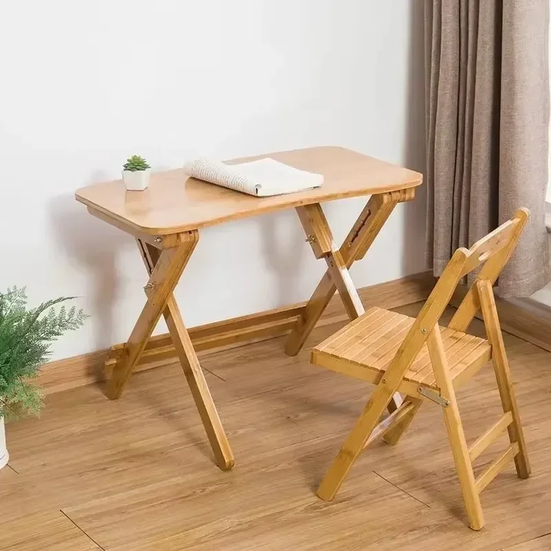 Nordic Foldable Table Study Table Writing Tables Student Bedroom Dormitory Household Computer Desks Gaming Desk Bamboo Furniture