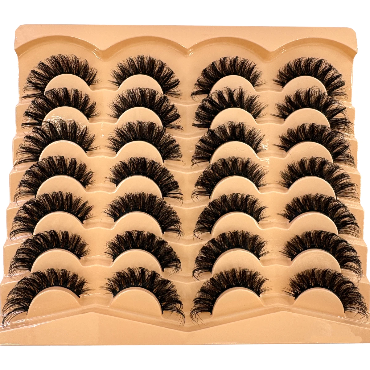 HBZGTLAD Neue 14 Paar künstliche Nerzwimpern, flauschige falsche Wimpern, dickes Volumen, dramatische Katzenaugenwimpern, langer Streifen, Wispy Lashes Packung – Detail 1