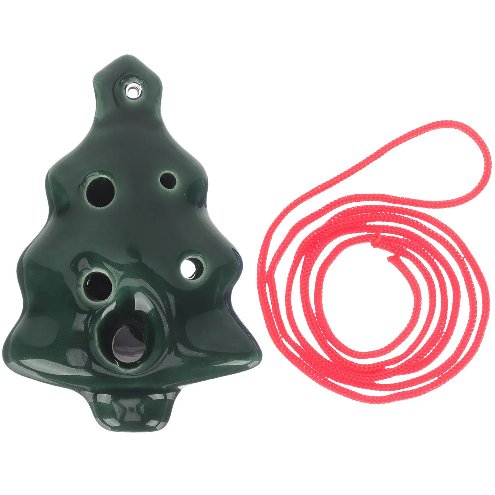 

Beginner Ocarina Christmas Tree 6-Hole Ceramic Ocarina Instrument Portable Wind Instrument Sweet Sound Practical for Beginners