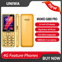 UNIWA MXMID G880 PRO 4G Feature Phone Russian Keyboard for Elder 2.4 Inch LCD  Fronts Big Volume Big Flashlight 6800mAh Battery