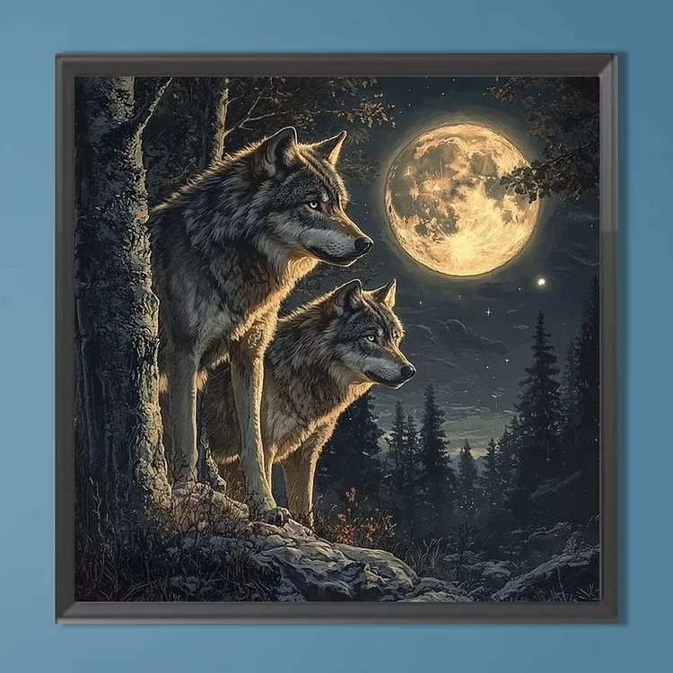 

Under The Moon Wolf King Jigsaw Puzzle 500/1024 PCS Holiday Stress Relieving Fun Games Home Decor Holiday Gifts