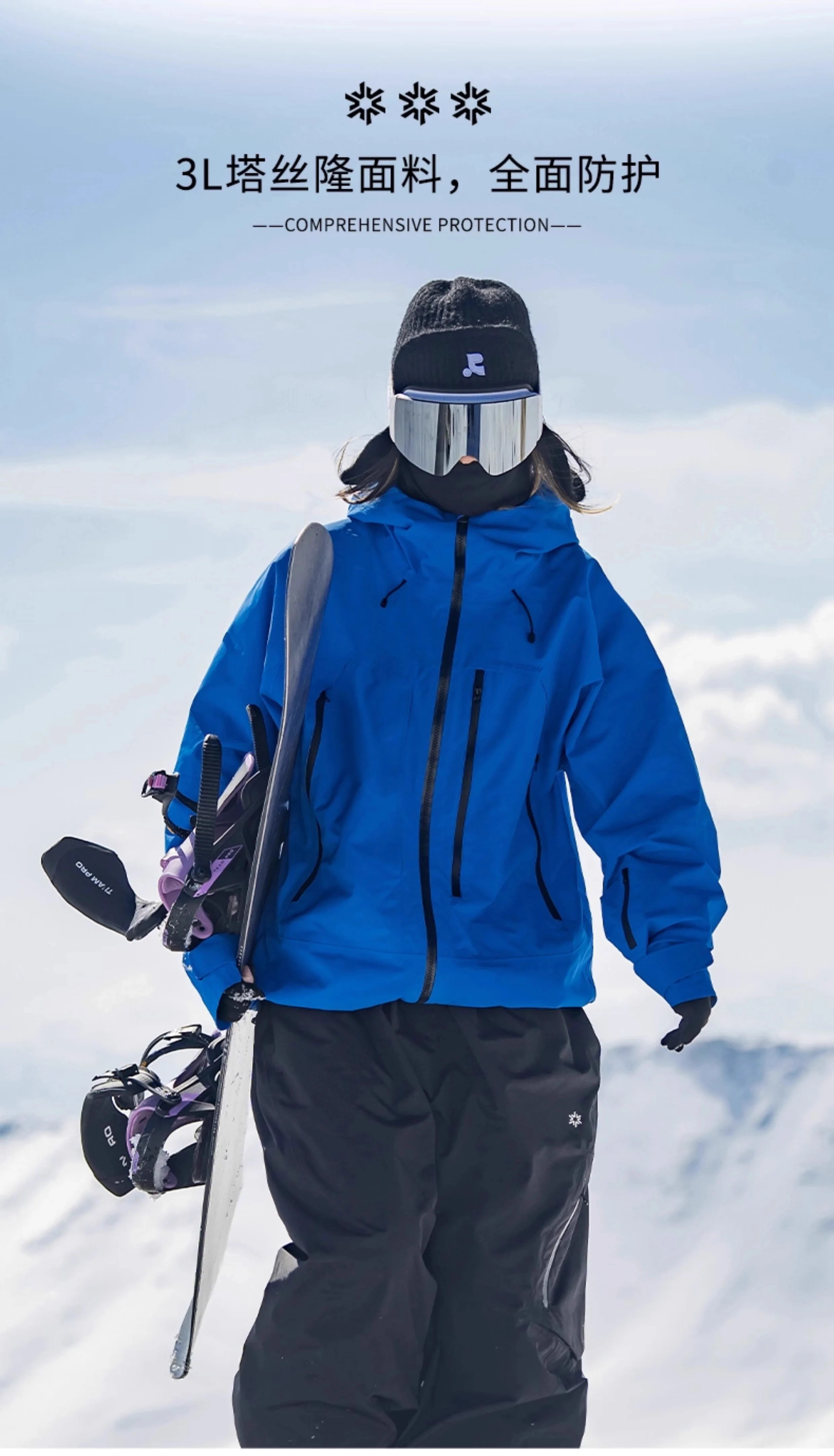 John Snow Wasserdichtes Skianzug-Set für Damen und Herren, wärmeisolierte Snowboardjacke, Hose, Ski-Outfit für Wintersport – Detail 3