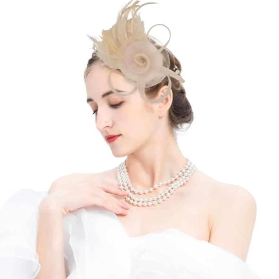 Tulle Flower Fascinators Hats for Women 2025 Derby Outfits for Women Tea Party Derby Hats
