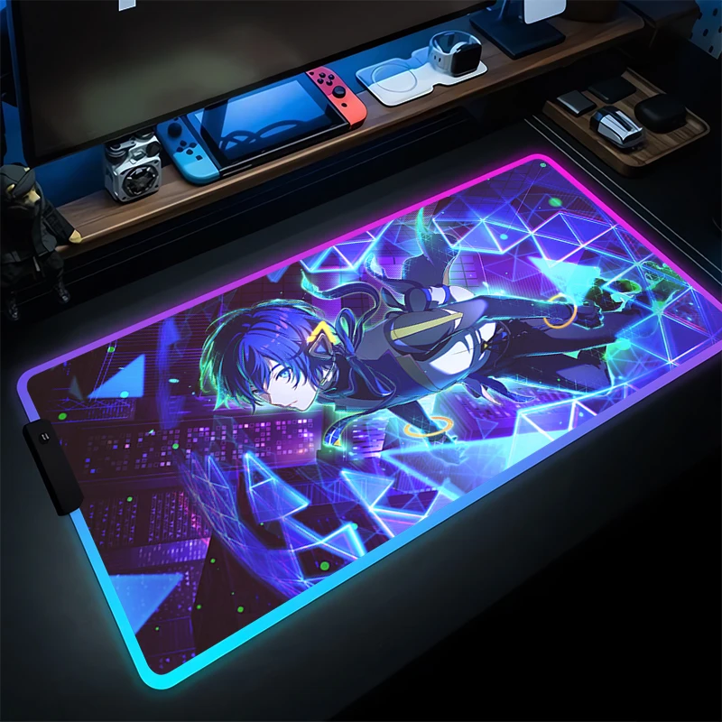 

LED Mouse Pad Anime Gaming Accessories PJSK Mousepad Gamer RGB PC Computer Project Sekai Colorful Stage Keyboard Pad HD Desk Mat