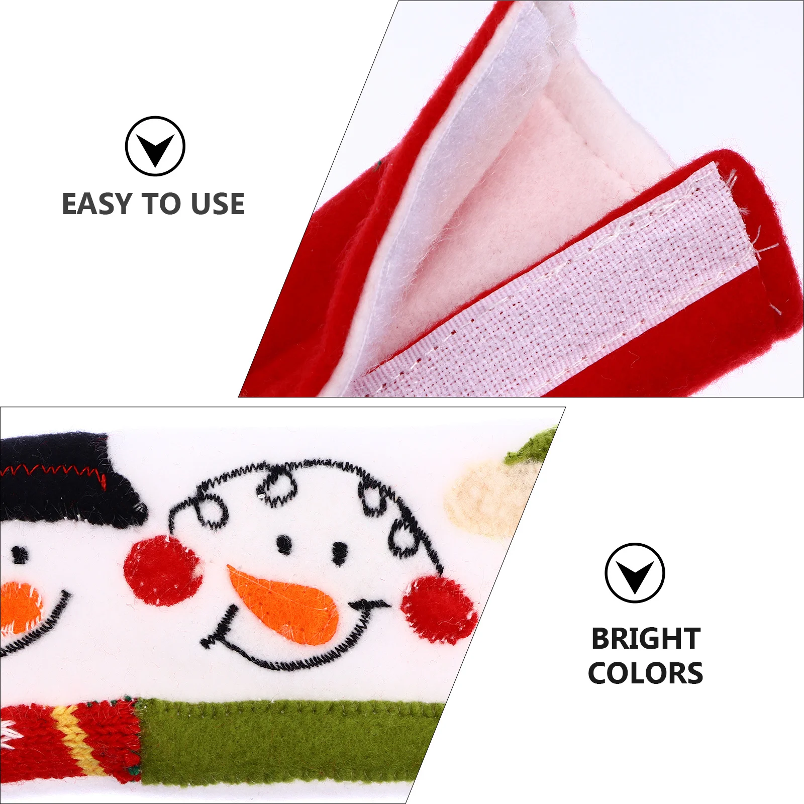 

3Pcs Snowman Handle Covers Christmas Theme Fabric Sticker Decor High Quality Safe Durable Refrigerator Handle Cover