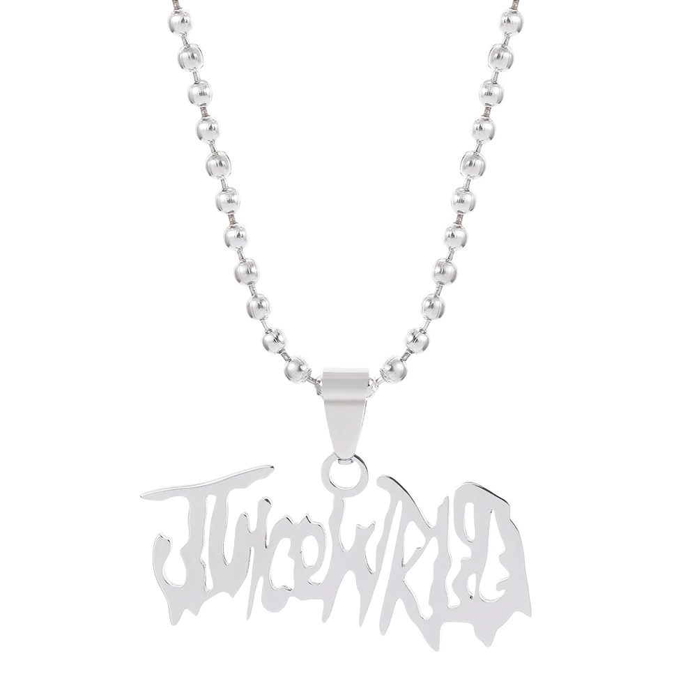 JUICE Wrld Pendant Necklace Singer Rapper Letter Name Chain Necklace Fans Memorial Jewelry Gift femme Mujer