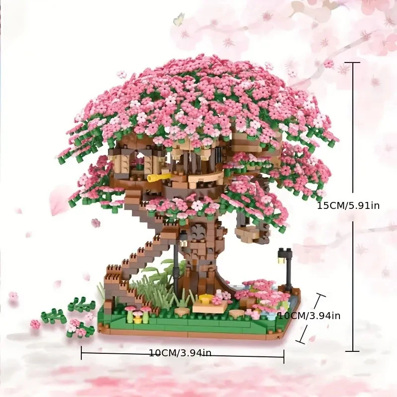 Cherry Bonsai Tree Building Set - Mini Blocks Flower Kit per ragazze-Sakura Tree House-regalo di festa per pasqua, Halloween