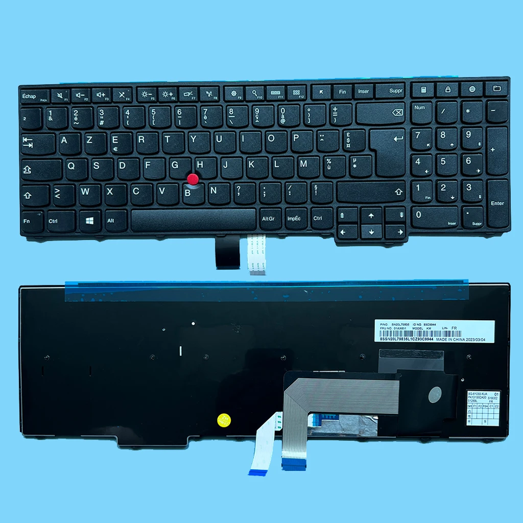 Imagem -01 - Teclado Francês T540 com Point Azerty Clavier Apto para Lenovo Thinkpad E540 E531 W540 W541 T550 W550 L540 L560 T540p T560 P50s L570 teclado frances t540 com point azerty clavier apto para lenovo thinkpad e540 e531 w540 w541 t550 w550 l540 l560 t540p t560 p50s l570 01