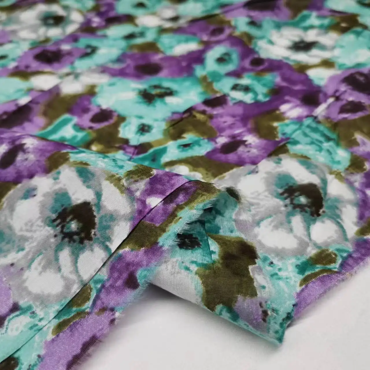 Floral New Silk Cotton Fabric  Mulberry Soie Breathable DIY Clothing Sewing Material