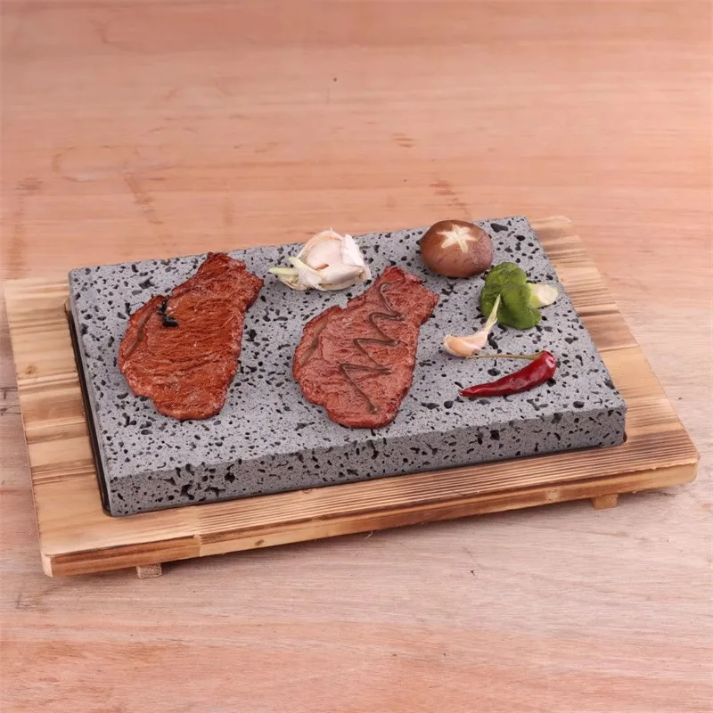 

volcanic rock barbecue stone roasting pan steak frying pan western restaurant high-temperature rock heat insulation pad 25X15CM