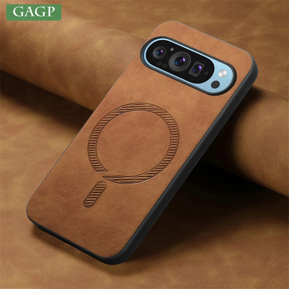 Fashion Leather Skin Feel Case For Google Pixel 9 8 7 6 Pro 8A 7 A Magnetic Colorful Wireless Charging Cover For Pixel 8 A 9Pro