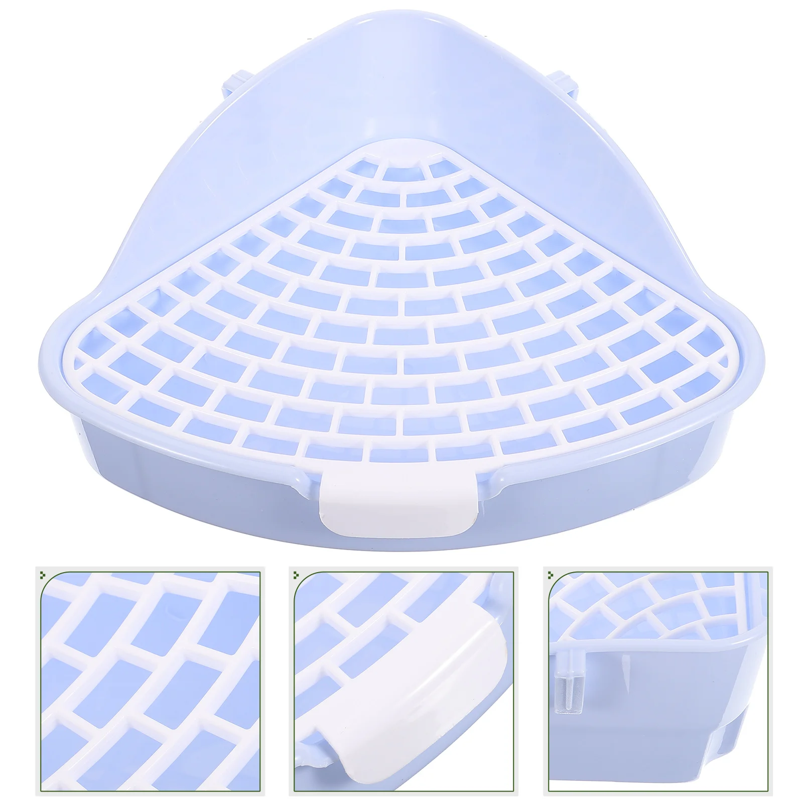 

Bunny Toilet Box Pet Litter Tray for Rabbits Small Animals Corner Potty Heavy Duty Plastic Splash Proof Easy