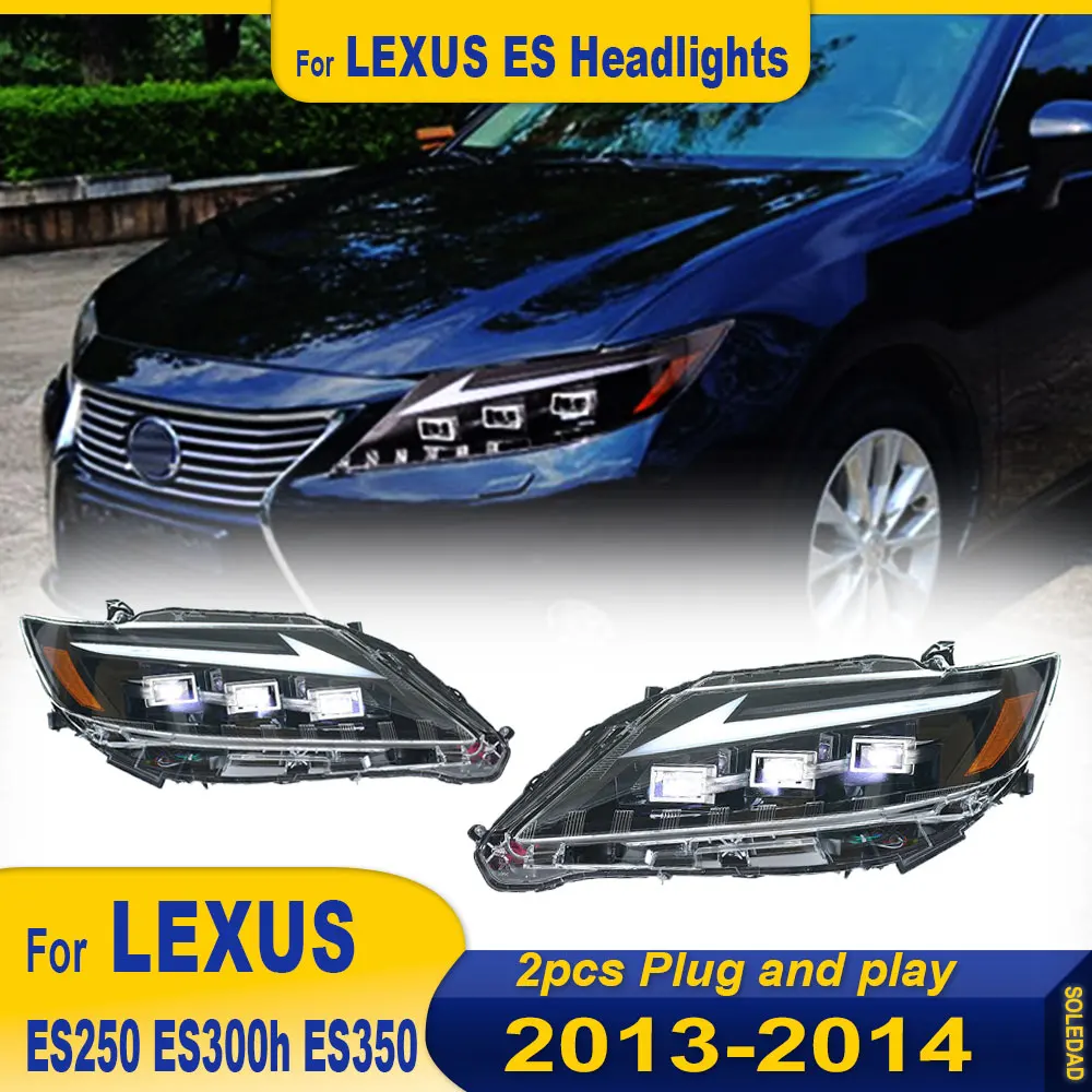 Car Lights for Lexus ES LED Headlight 2013-2014 ES250 ES350 ES300H Lamp Drl Projector Lens Automotive Accessories Plug and play