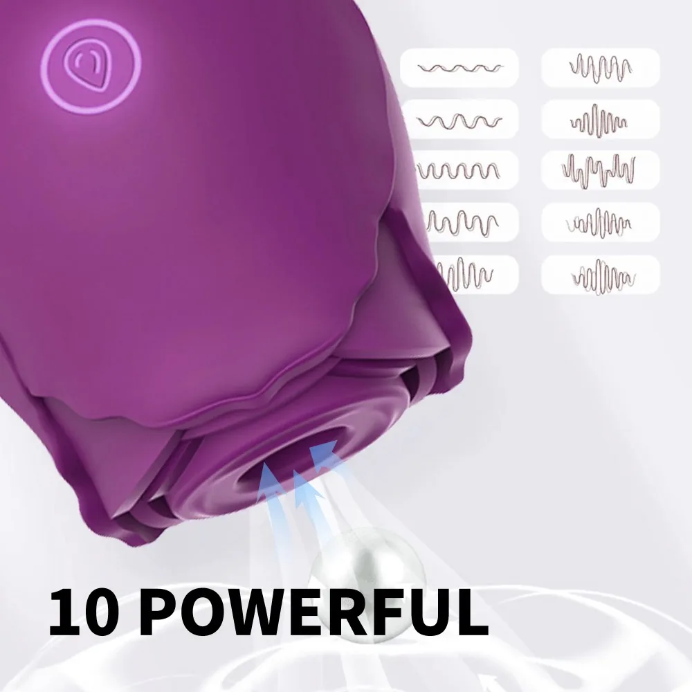 10 Speeds Rose Toy Stimulator Vibrator G-spot Dildo Powerful Vaginal Clitoris Sucking Women's Sex Toy Powerful Vacuum Massger