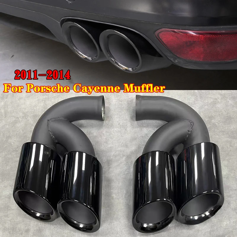 

For 2011 to 2014 Porsche Cayenne 958-1 Exhaust Pipe Upgrade GTS Stainless Steel Square Mouth Black Muffler Tip Nozzle