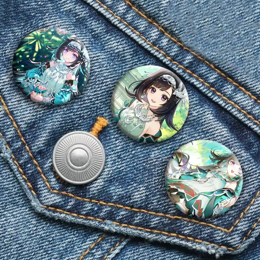 Game Genshin Impact Lan Yan Round badge lapel pin backpack clothing jewelry accessories gift brooch