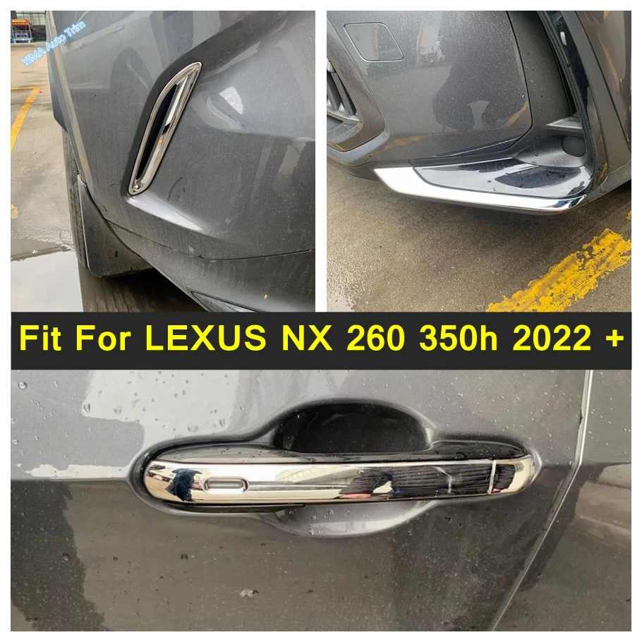 

Chrome Car Door Handle Catch Cap / Front Rear Bumper Fog Light Lamp Decor Accessories Cover Trim For LEXUS NX 260 350h 2022 2023