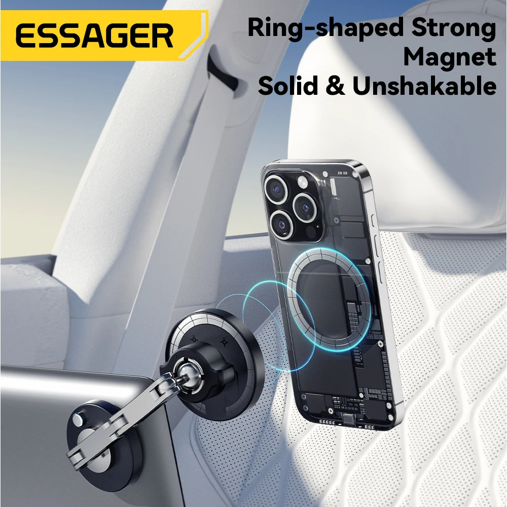 Essager 15W Magnetic Car Wireless Charger 360° Phone Holder Telescoping Car Mount For iphone 15 14 13 Max Car Navigation Bracket