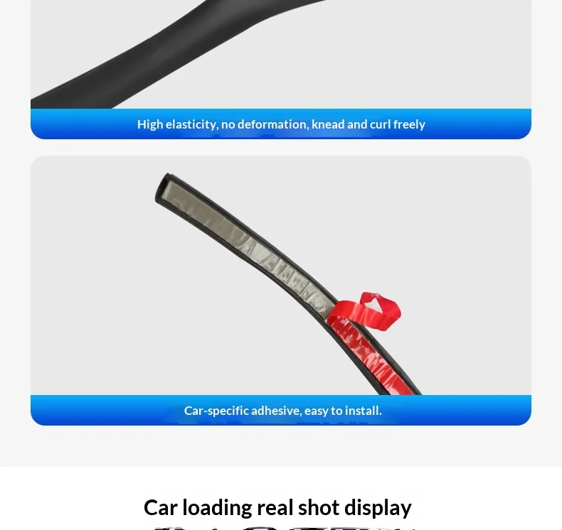 Car Door Seal Strip Rubber Double Layer Sealing Protector Soundproof Waterproof Weather Strips For Tesla Model Y Juniper Y L
