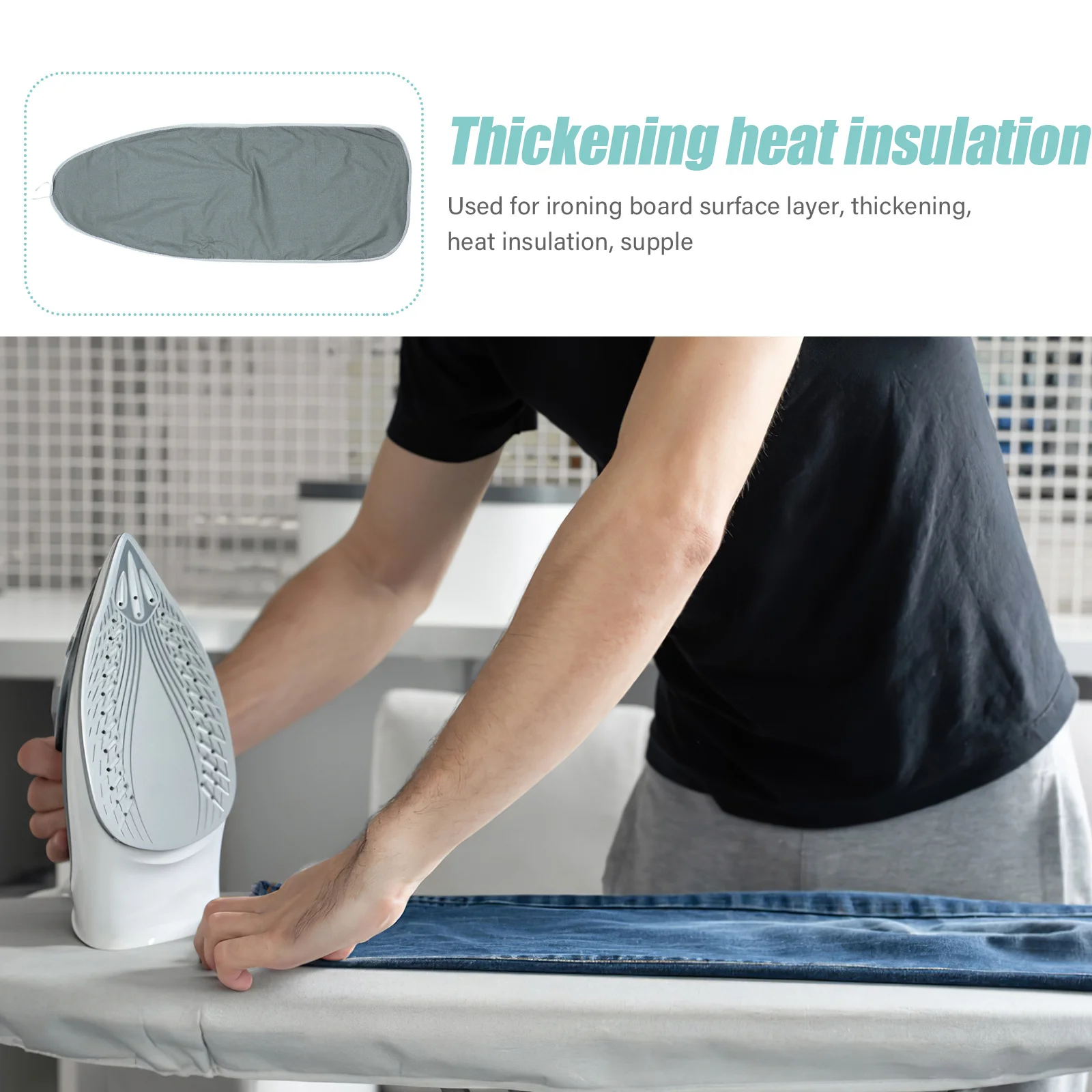 

Ironing Board Cover Cotton Material Heat Resistant Non-Slips Stain Resistant for Home Travel Use Ironing Board Protector