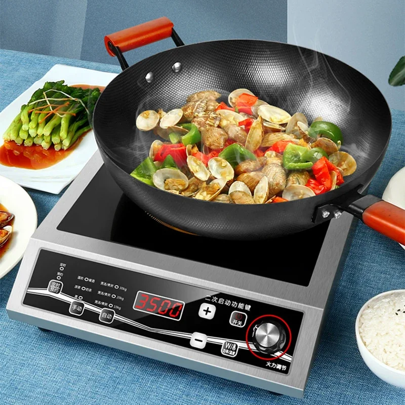 high-power single-head induction cooker button control maximum load-bearing 50KG black crystal panel 3500W