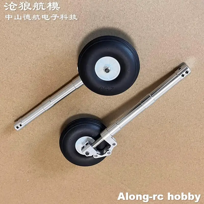 Train d'atterrissage à genoux à amortissement principal D4 ou D5, hauteur 101 --- 201mm, trou avec roue en PU de 62mm pour modèle de bricolage de 3 à 6kg, pièces d'avion RC EDF