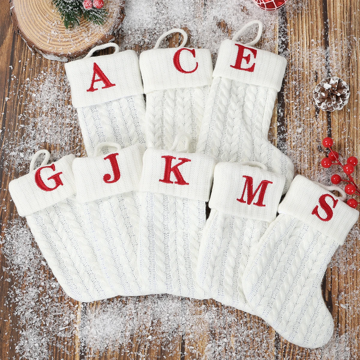 

Christmas Socks Knitting Snowflake Letter Stocking Christmas Decoration For Home 2025 Xmas Tree Ornament Gift Navidad Natal 2026