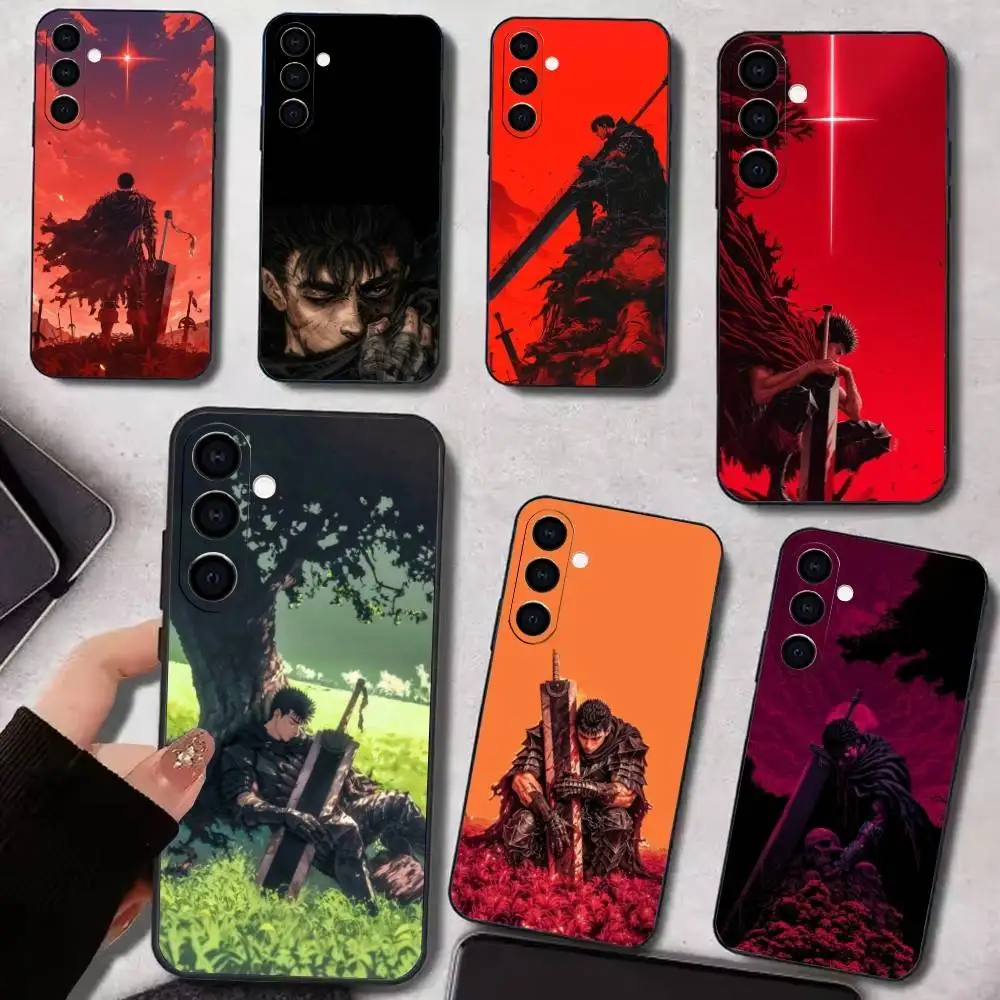 حافظة هاتف Comic B-BerS-serk لهاتف سامسونج جالاكسي A73، A72، A71، A70، A53، A52، A51، غطاء أسود ناعم آخر #1