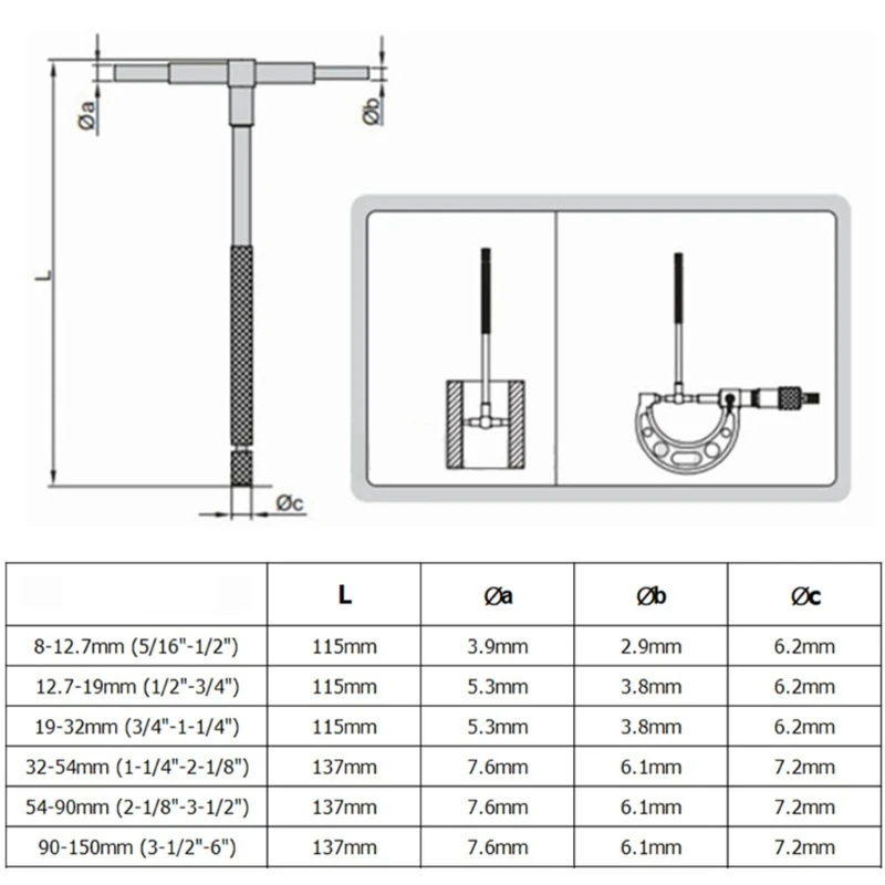 Bore Gauge 8-150mm (5/16 \