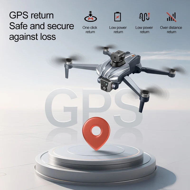 4.5-inch Large Screen K18 MAX GPS Airdrop Drone 360° Laser Obstacle Avoidance Optical Flow Positioning Wind resistant Quadcopter