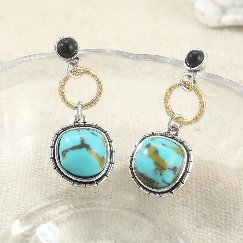 أقراط على الطراز العرقي الهندسي القديم، بالإضافة إلى إكسسوارات مجوهرات للعطلات والعطلات #1