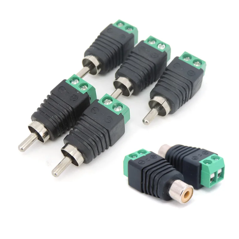 

5 шт. RCA клеммная колодка «папа-мама» CAT5 для камеры видеонаблюдения, видеобалун RCA «мама или «папа», разъем AV, винтовой разъем A7