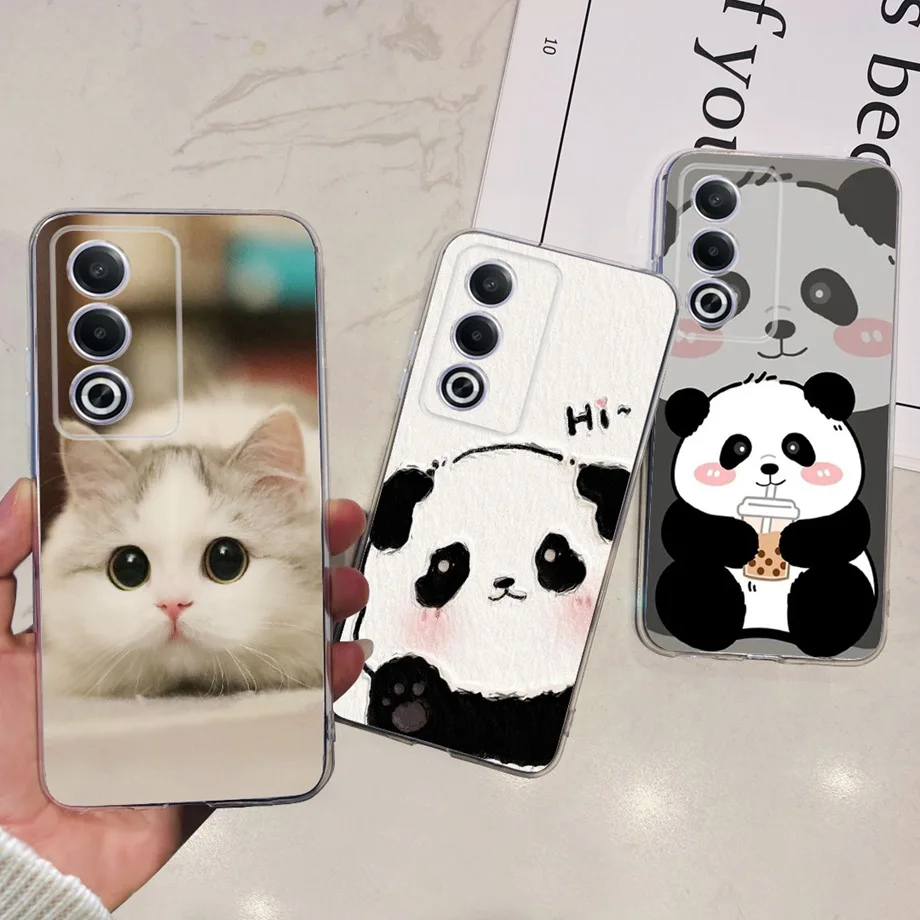 For Oppo A80 / Oppo K12x Global Case Transparent Silicone Soft Back Cover For Oppo CPH2667 CPH2639 Fundas Dinosaur Cat Dragon