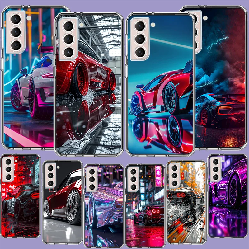 JDM Tokyo Drift Sports Car Male Men Phone Case For Samsung Galaxy S25 Edge S24 S23 FE S21 S20 S10 Plus S22 S26 Ultra Cover Clear