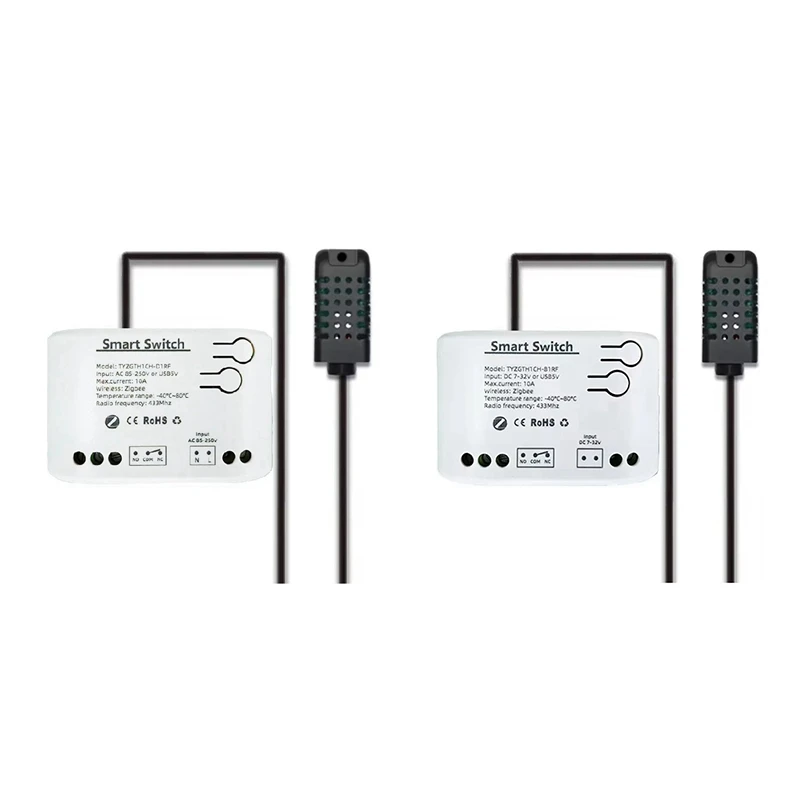 【Superdeals】Tuya Zigbee 1 Gang Smart Switch مع مستشعر درجة الحرارة والرطوبة، تطبيق Tuya Smart Life، مرحل الاتصال الجاف السلبي