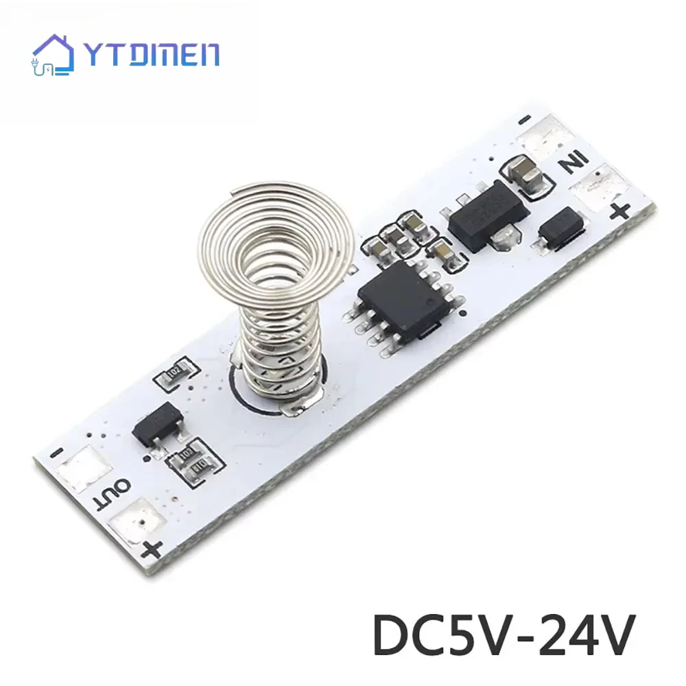 DC 5V-24V 3A Capacitive Touch Sensor Switch Module Coil Spring LED Dimmer Control Switch Module for Smart Home LED Light Strip