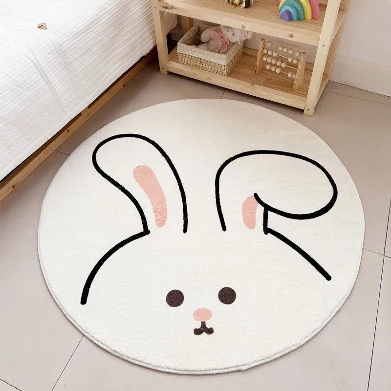 Cartoon Animal Lion Tiger Carpets Round Kawaii Home Soft Fur Area Rugs Child Bedroom Decor Living Room Bedside Floor Mat Doormat