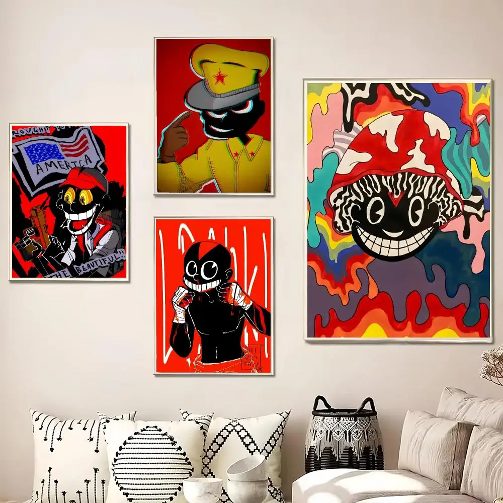 Lil D-Darkie Rapper Painting Calligraphy Canvas Poster Wall Art for Living Room Bedroom Cafe Decor Gift