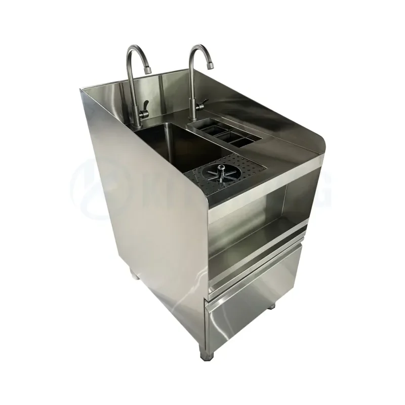 for American Stainless Steel Cocktail Station Bar Tool Organizer Bartender Prep Table Mixer Stand Kitchen Storage Rack
