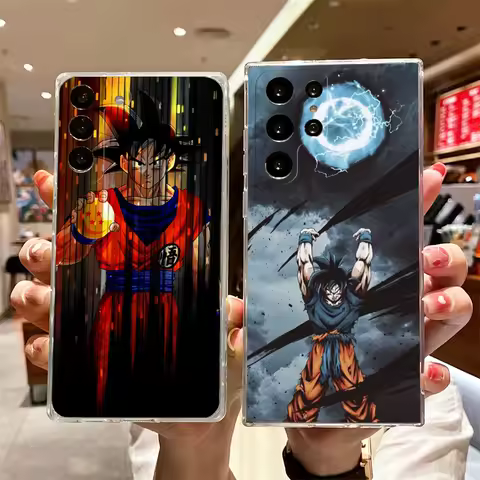 D-Dragon Ball Cool Japan Goku For Samsung S24 S23 S22 S21 S20 FE S10 S9 S8 Plus Ultra Pro Lite 5G Transparent Soft Phone Case