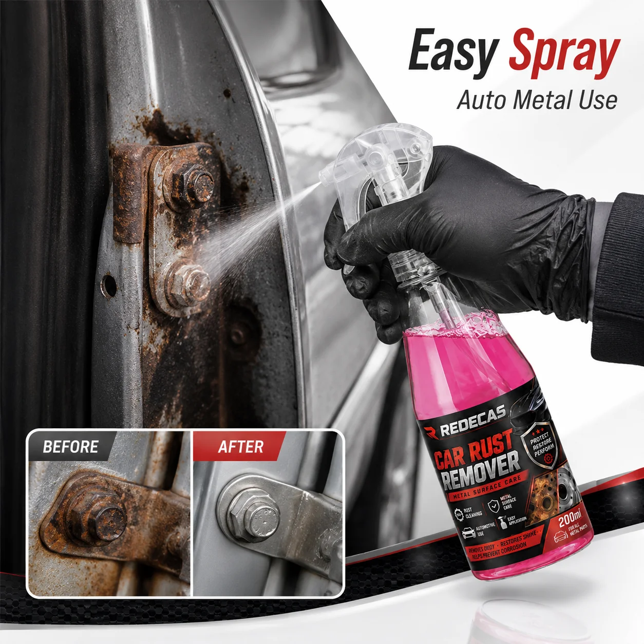 Wheel Hub Hardware-Specific Rust Removal Cleaner Removes Rust Spots and Yellow Stains from Car Bodies, Quickly Penetrates and Decomposes Rust, Delays Re-Rusting, and Provides Maintenance Solution
