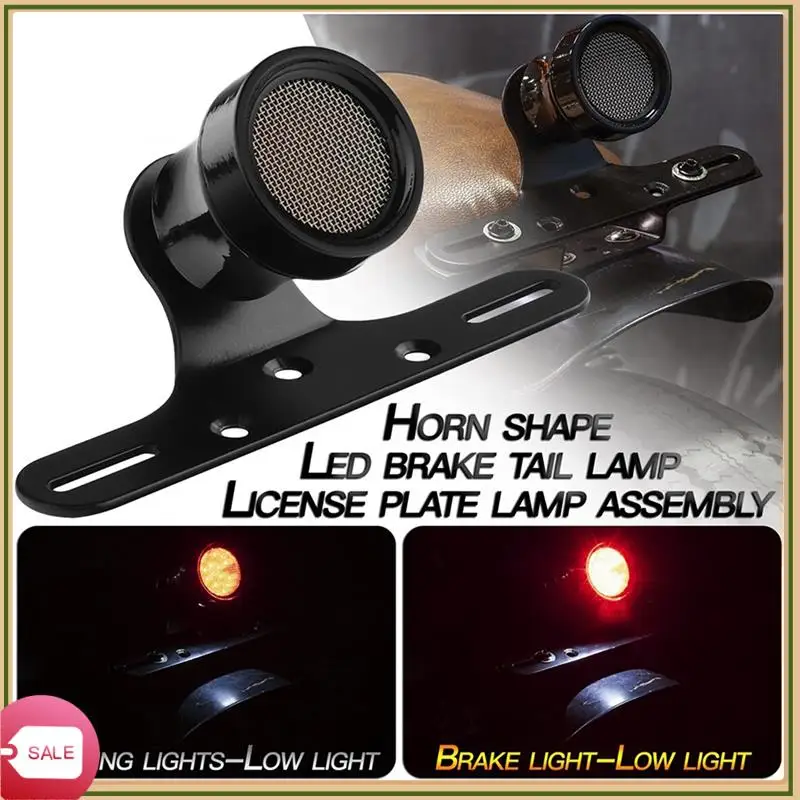 

Unique 1 Piece Motorcycle Retro LED Tail Brake Stop Light Lamp License Plate Light Replacement Accessories B
